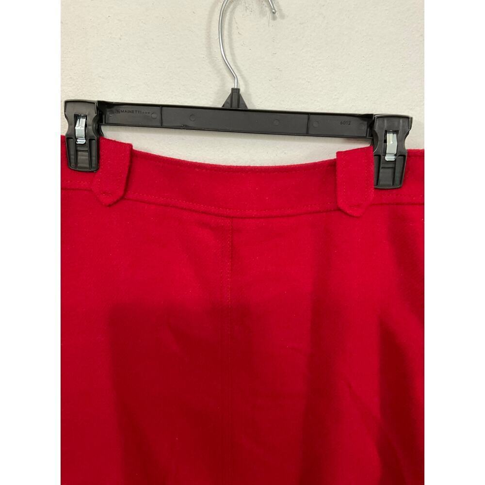 Talbots Wool Blend Knee Length Red Skirt Size 2 XS Office Siren Business - Picture 3 of 6
